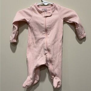 Carter's Soft Pink Ribbed Footie